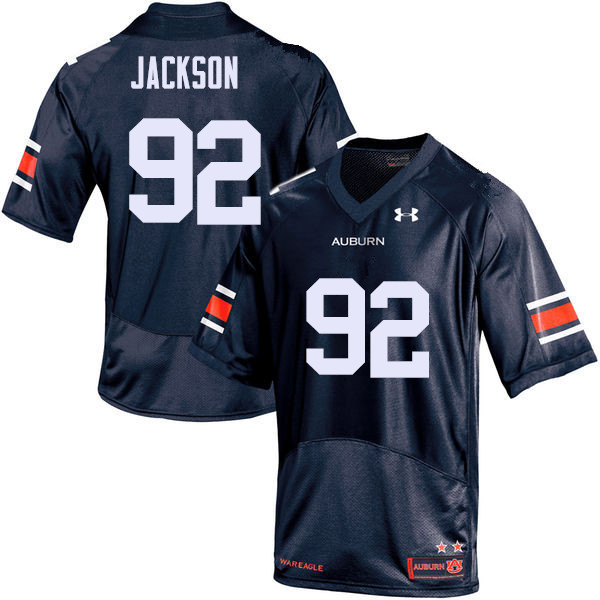 Auburn Tigers Men's Alec Jackson #92 Navy Under Armour Stitched College NCAA Authentic Football Jersey JEG6474BW